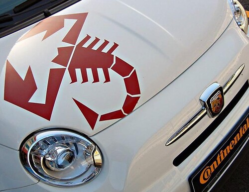 4 Large Vinyl Scorpion scorpions decal Stickers Decals graphics fit any Fiat 500 Abarth
